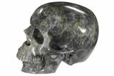 Carved, Grey Smoky Quartz Crystal Skull #116470-4